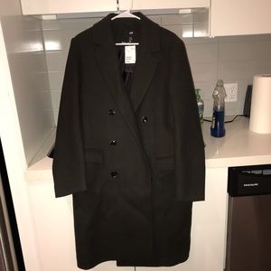 Hypebeast 36R h&m dark green overcoat wool Bieber